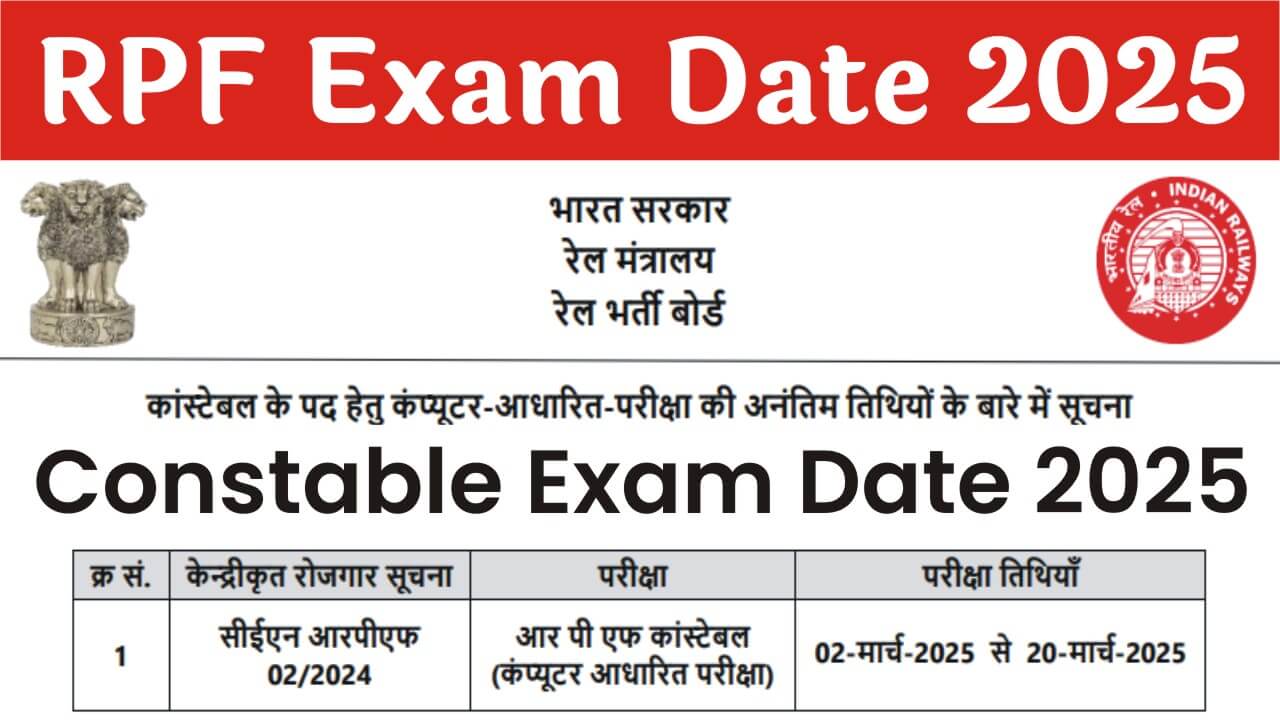 RPF Constable Exam Date 2025